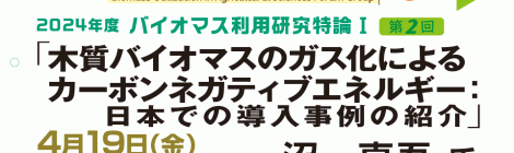 #2 “Topics in Biomass Utilization Research I ”Carbon negative energy from woody biomass gasification: case studies in Japan"