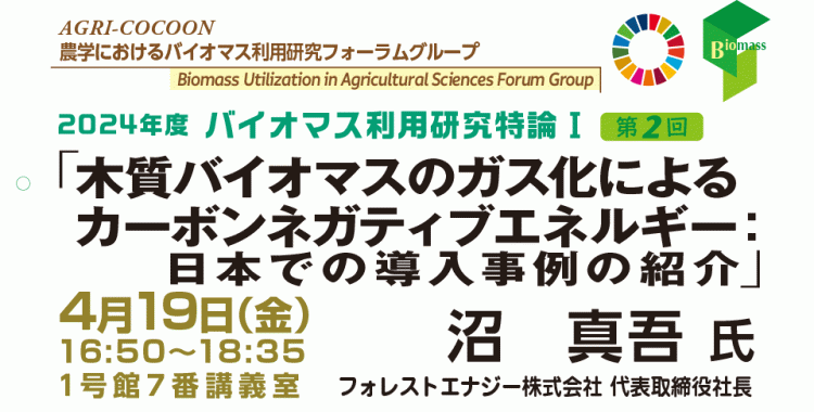 #2 “Topics in Biomass Utilization Research I ”Carbon negative energy from woody biomass gasification: case studies in Japan"